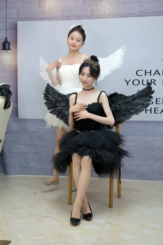 初夏女神 No.198 柒柒、双双 黑白天鹅 - 初夏女神